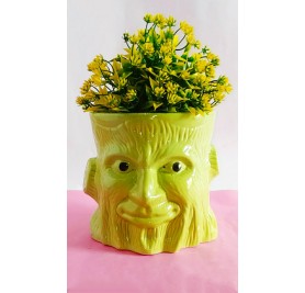 Green Head Ceramic Pot